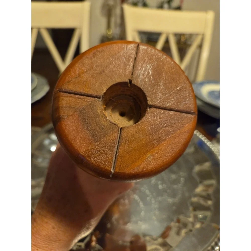 vintage Oregon myrtle wood candlestick, cottagecore, granny core, cabin